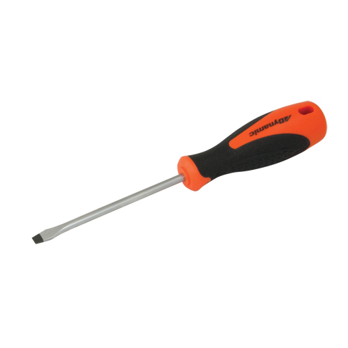 Slotted Screwdriver, 3/16" Tip, Round, 8" L, Cushion Grip Handle Action Paper