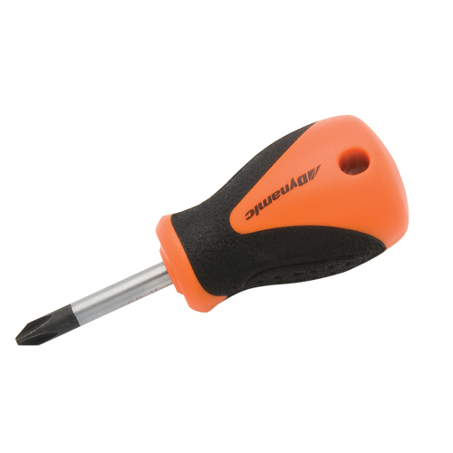 Philips Stubby Screwdriver, #2, 3-4/5" L, Cushion Grip Handle Action Paper