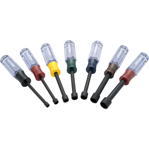 SAE Nut Driver Set with Acetate Handle, 7 Pcs., Non Magnetic, Imperial Action Paper