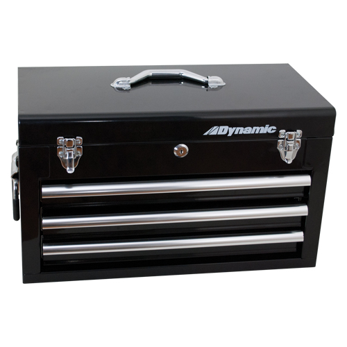 Hand Tool Box with Drawers, 10" D x 20" W x 12" H, Black Action Paper