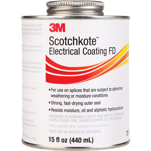 Scotchkote Electrical Coating FD, Clear, 15 oz., Can Action Paper