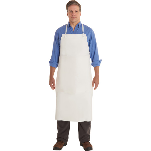 AlphaTec&reg; 56-101 PVC Apron, PVC/Vinyl, White, 33" W x 44" L Action Paper