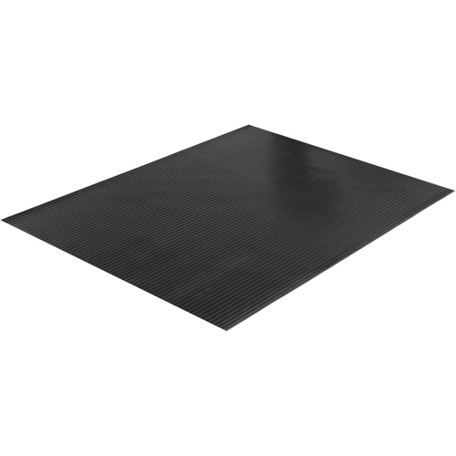 Wide Rib Matting, Runner, 4' x 75' x 1/8", Black Action Paper