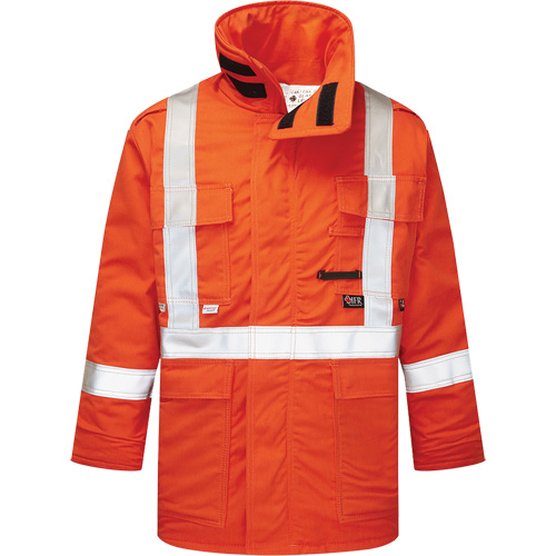 UltraSoft&reg; 9 oz. High-Visibility Insulated Parka, Orange, X-Large Action Paper