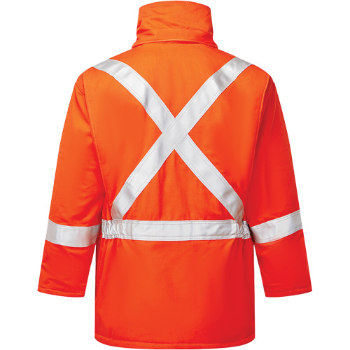 UltraSoft&reg; 9 oz. High-Visibility Insulated Parka, Orange, X-Large Action Paper