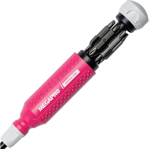 Original Pink 15-in-1 Multi-Bit Screwdriver, 8-37/50" L, Textured Handle Action Paper