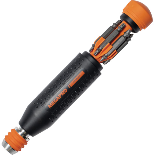 Original MEGALOK 15-in-1 Multi-Bit Screwdriver, 6-3/10" L, Textured Handle Action Paper