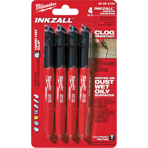 Inkzall Marker, Fine, Black Action Paper