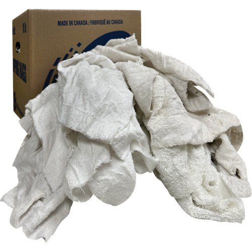 Wiper Rags Box, Terrycloth, White, 10 lbs. Action Paper