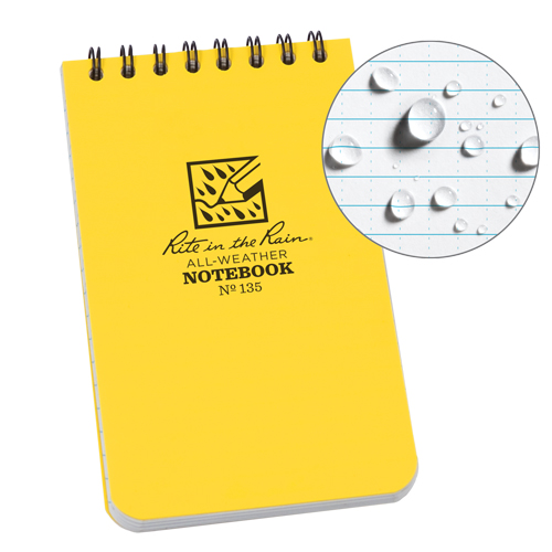 Pocket Top-Spiral Notebook, Soft Cover, Yellow, 100 Pages, 3" W x 5" L Action Paper