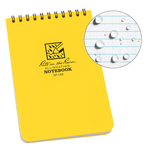 Pocket Top-Spiral Notebook, Soft Cover, Yellow, 100 Pages, 4" W x 6" L Action Paper
