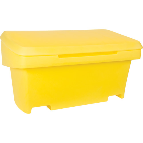 Heavy-Duty Outdoor Salt and Sand Storage Container, 24" x 48" x 24", 10 cu. Ft., Yellow Action Paper