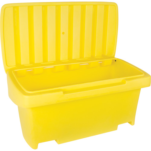 Heavy-Duty Outdoor Salt and Sand Storage Container, 24" x 48" x 24", 10 cu. Ft., Yellow Action Paper