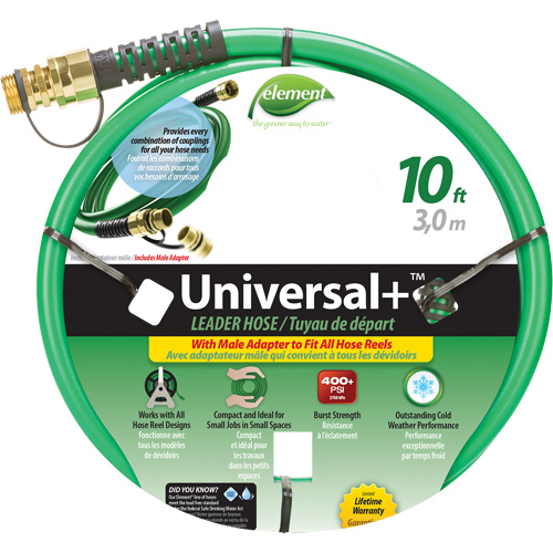 Element&reg; Universal+&reg; Leader Hose, PVC, 1/2" dia. x 10' Action Paper