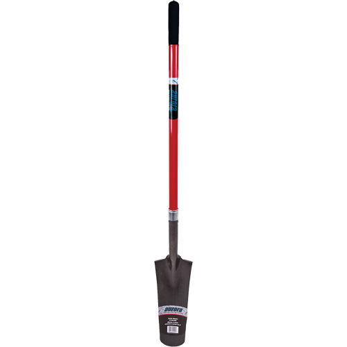 Heavy-Duty Drain Spade, Carbon Steel, 16" x 6" Blade, 45" L, Straight Handle Action Paper