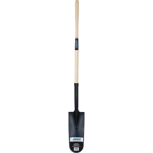 Drain Spade Shovel, Tempered Steel, 14" x 6" Blade, 46" L, Straight Handle Action Paper