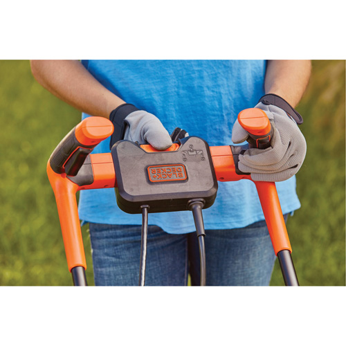 Lawn Mower with Comfort Grip Handle, Push Walk-Behind, Electric, 17" Cutting Width Action Paper