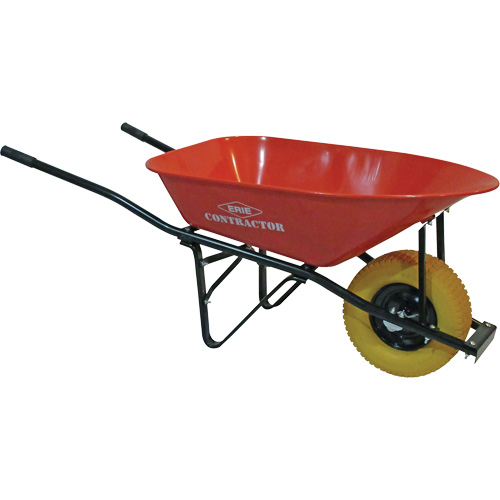 Big Wheel Contractor Wheelbarrow, 6 cu. ft., Steel Tray Action Paper