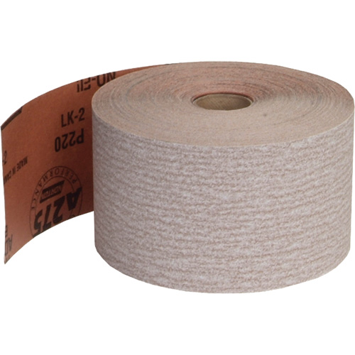 Rouleau de papier abrasif PSA sans chargement, Oxyde d'aluminium, 2-3/4" la x 135' lo, Grain 220 Action Paper