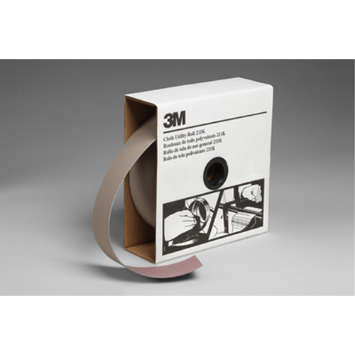 Rouleau de toile abrasive utilitaire 211K, Oxyde d'aluminium, 2" la x 150' lo, Grain 100 Action Paper