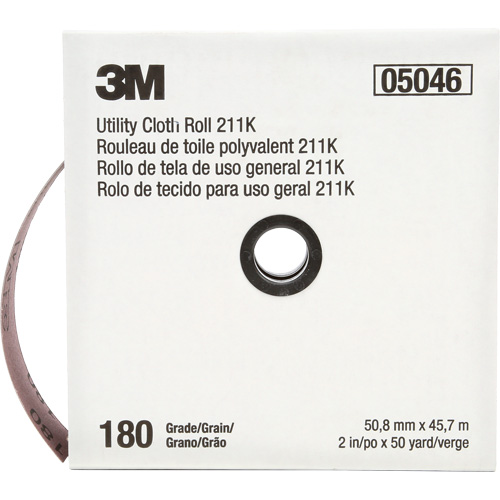 Utility Roll 211K, Aluminum Oxide, 2" W x 150' L, 180 Grit Action Paper