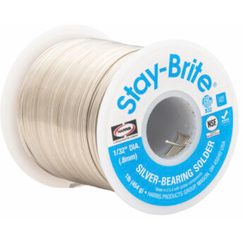 M&eacute;taux d'apport Stay-Brite, Sans plomb, 96 % d'&eacute;tain, 4 % d'argent, &acirc;me Plein, dia. 0,09375" Action Paper