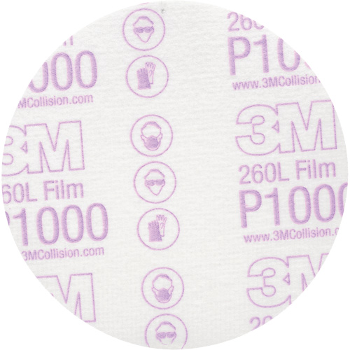 Disque de finition en pellicule Hookit, dia 5", Grain P1000, Oxyde d'aluminium Action Paper