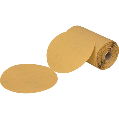 Rouleau de disques abrasifs dor&eacute;s en papier Stikit 216U, 6" dia., Grain P360, Oxyde d'aluminium Action Paper