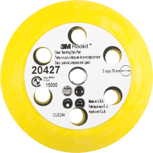 Hookit Clean Sanding Disc Pad Kit, 3" Dia. Action Paper