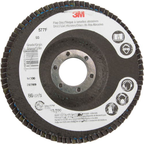 Disques &agrave; lamelles 577F, 4-1/2" x 7/8", Type 29, Grain 60, Zirconium Action Paper