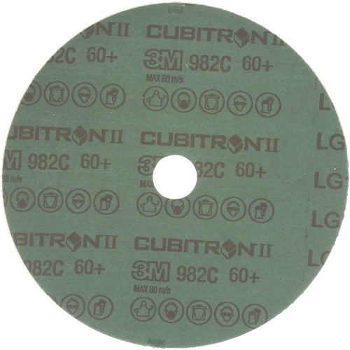 Disques en fibre mod&egrave;le 982C Cubitron II , Grain de c&eacute;ramique, 60+, 7" Dia x 7/8" Arbre Action Paper