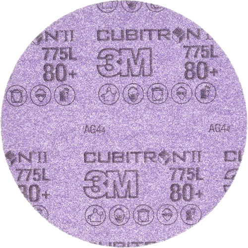 6" Cubitron II 775L Disc - 80 Grit, 6" Dia., 80+ Grit Action Paper