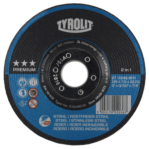 Disque de meulage 2-IN-1 Performance Plus, 7" x 9/32", Arbre 7/8", Type 27 Action Paper