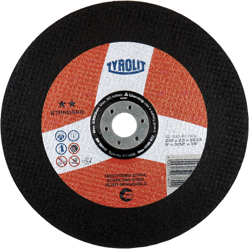Premium INOX Cutting Disc, 6" x 5/64", 7/8" Arbor, Type 27, Aluminum Oxide, 10200 RPM Action Paper