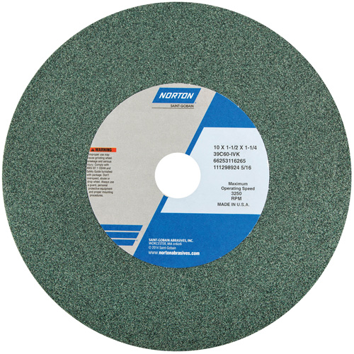 Bench and Pedestal Grinding Wheel, 14" x 2", 1-1/2" Arbor, 1, Silicon Carbide Action Paper