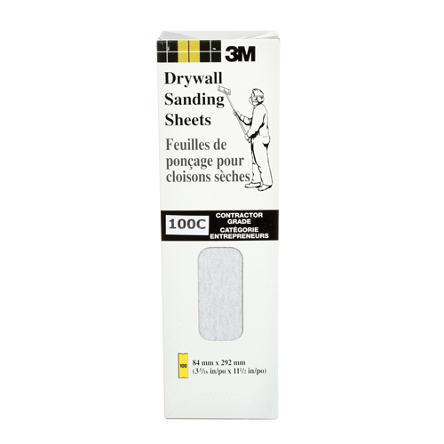 Feuille de placopl&acirc;tre frais&eacute;e Tri-M-Rite Fre-Cut, 11-1/4" x 3-5/16", Grain 100, Carbure de silicium Action Paper
