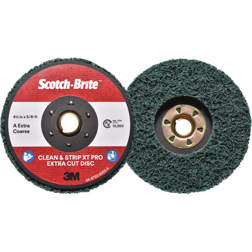 Disque extra coupe  Clean and Strip  XT Pro Scotch-Brite, 4-1/2" dia., Grain Extra grossier, Oxyde d'aluminium Action Paper