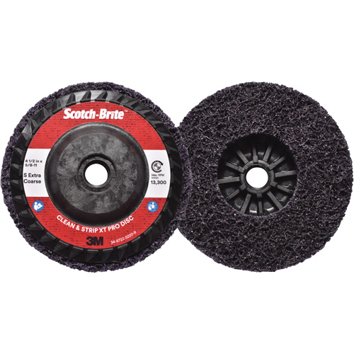 Scotch-Brite Clean & Strip XT Pro Disc, 4-1/2" Dia., Extra Coarse Grit, Silicon Carbide Action Paper