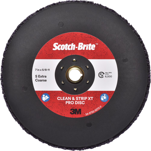 Scotch-Brite Clean & Strip XT Pro Disc, 7" Dia., Extra Coarse Grit, Silicon Carbide Action Paper