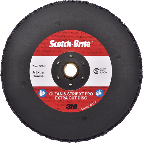 Disque extra coupe  Clean and Strip  XT Pro Scotch-Brite, 7" dia., Grain Extra grossier, Oxyde d'aluminium Action Paper
