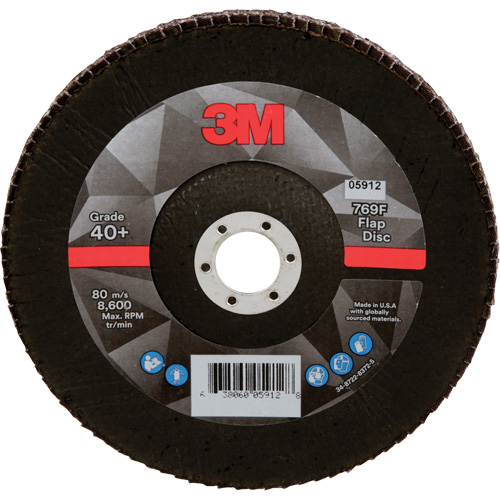 769F Quick Change Flap Disc, 7" x 7/8", Type 29, 120+ Grit, Aluminum Oxide/Ceramic Action Paper