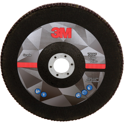 Disque &agrave; lamelles &agrave; changement rapide 769F, 7" x 7/8", Type 27, Grain 60+, Oxyde d'aluminium/C&eacute;ramique Action Paper