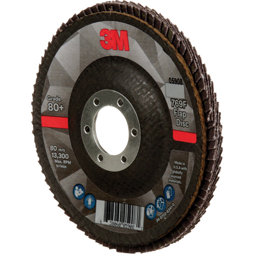769F Quick Change Flap Disc, 4-1/2" x 7/8", Type 29, 80+ Grit, Ceramic Action Paper