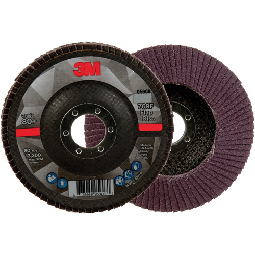 769F Quick Change Flap Disc, 4-1/2" x 7/8", Type 29, 80+ Grit, Ceramic Action Paper