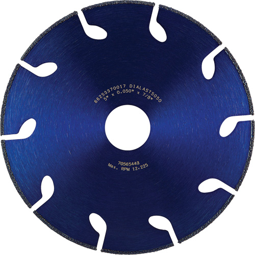 Dialast RightCut Cut-Off Wheel, 5" x 0.05", 7/8" Arbor, Type 01/41, Diamond, 12225 RPM Action Paper