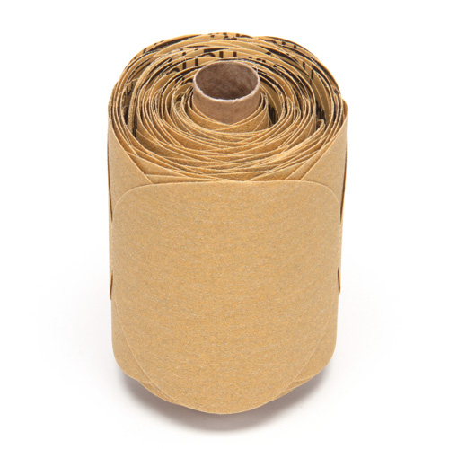 Disque abrasif dor&eacute; en rouleau de papier Stikit, 5" dia., Grain P220, Oxyde d'aluminium Action Paper