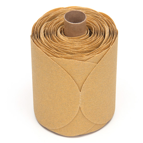 Stikit Gold Paper 216U Disc Roll, Aluminum Oxide, 5" W x 52' L, P80 Grit Action Paper