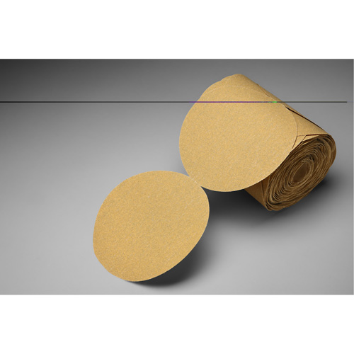 Disque abrasif dor&eacute; en rouleau de papier Stikit, 6" dia., Grain P150, Oxyde d'aluminium Action Paper