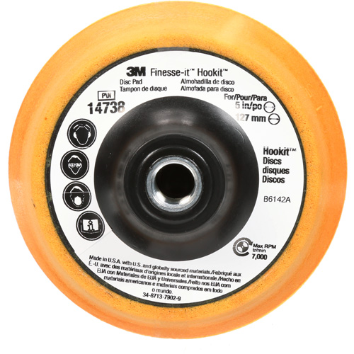 Finesse-it Hookit Disc Pad, 5" Dia. Action Paper