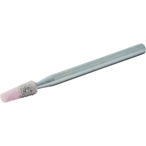 Vitrified Bond Mounted Point, B97, Aluminum Oxide, 1/8" Dia., 3/8" L, 80 Grit Action Paper